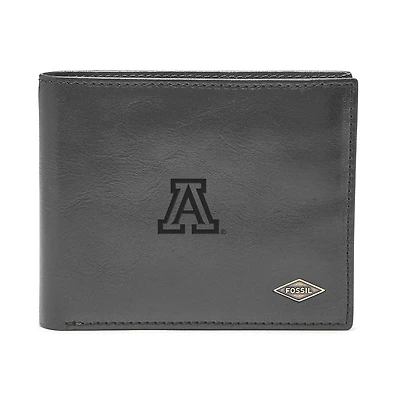 Men's Fossil Black Arizona Wildcats Ryan RFID Flip ID Bi-Fold Wallet