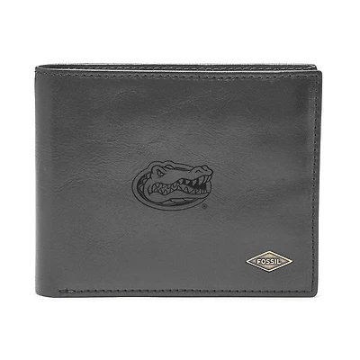 Men's Fossil Black Florida Gators Ryan RFID Flip ID Bi-Fold Wallet