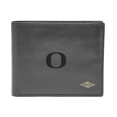 Men's Fossil Black Oregon Ducks Ryan RFID Flip ID Bi-Fold Wallet