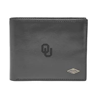 Men's Fossil Black Oklahoma Sooners Ryan RFID Flip ID Bi-Fold Wallet
