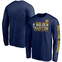 Men's Fanatics Navy Notre Dame Fighting Irish Hometown 2-Hit Long Sleeve T-Shirt