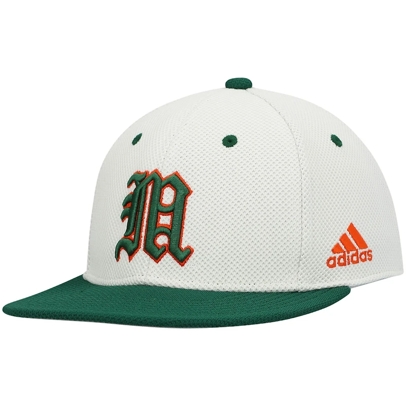 Men's adidas Miami Hurricanes On-Field Baseball Fitted Hat