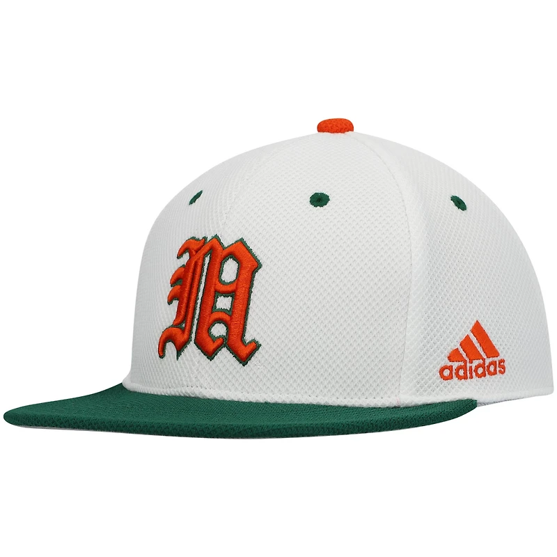 Men's adidas Miami Hurricanes On-Field Baseball Fitted Hat