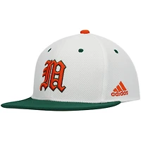 Men's adidas Miami Hurricanes On-Field Baseball Fitted Hat