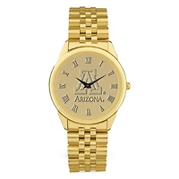 Men's Gold Arizona Wildcats Medallion Rolled Link Bracelet Wristwatch