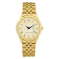 Men's Gold North Carolina Tar Heels Medallion Rolled Link Bracelet Wristwatch
