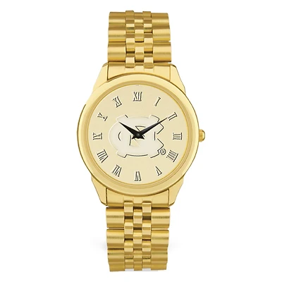 Men's Gold North Carolina Tar Heels Medallion Rolled Link Bracelet Wristwatch
