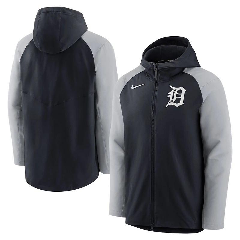 Men's Nike Navy/ Detroit Tigers Authentic Collection Performance Raglan Full-Zip Hoodie