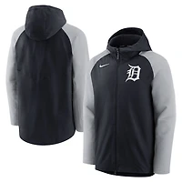 Men's Nike Navy/ Detroit Tigers Authentic Collection Performance Raglan Full-Zip Hoodie