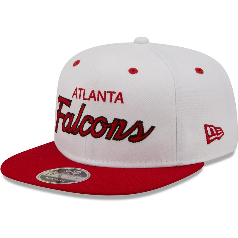 Men's New Era White/Red Atlanta Falcons Sparky Original 9FIFTY Snapback Hat