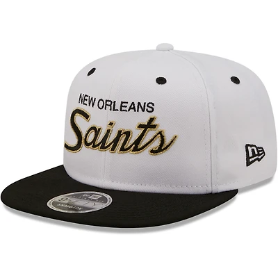 Men's New Era White/Black New Orleans Saints Sparky Original 9FIFTY Snapback Hat
