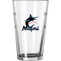 Miami Marlins 16oz. Allover Logo Pint Glass