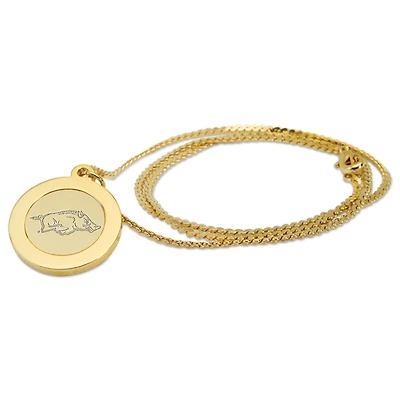 Arkansas Razorbacks Gold Pendant Necklace