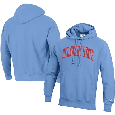 Men's Champion Light Blue Delaware State Hornets Tall Arch Pullover Hoodie