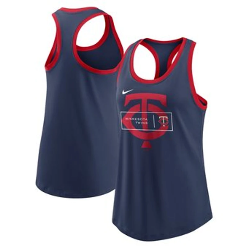 Women's Nike Navy Minnesota Twins X-Ray Racerback Performance Tank Top