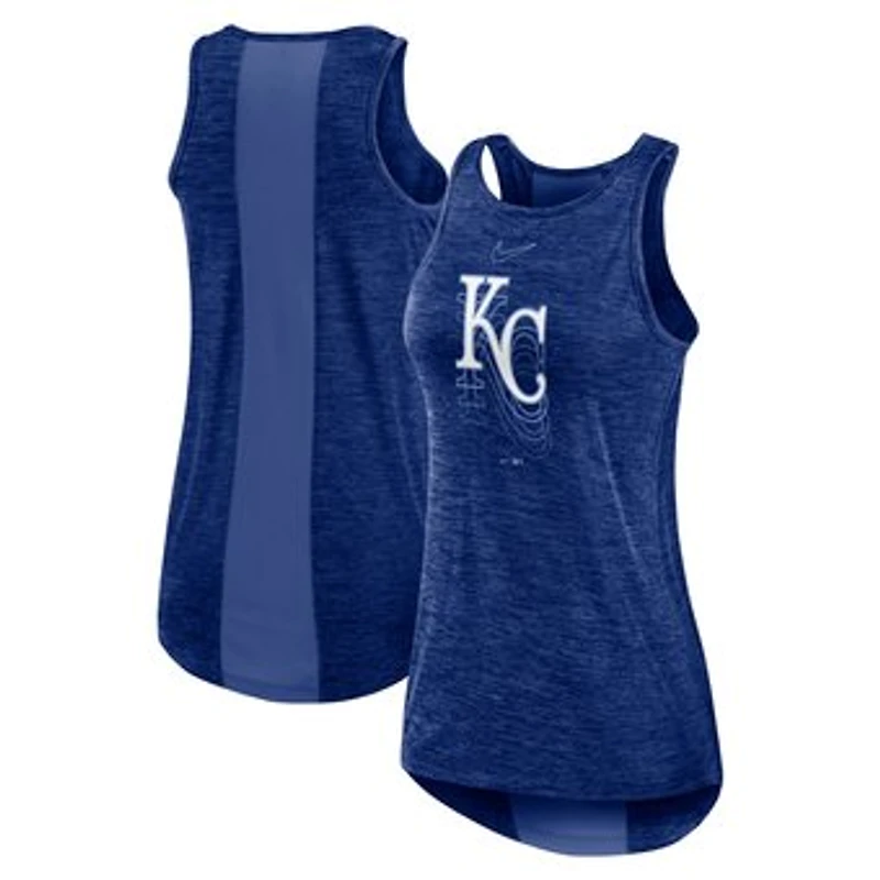 Women's Nike Royal Kansas City Royals Logo Fade High Neck Performance Tank Top