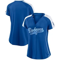 Women's Fanatics Royal/White Los Angeles Dodgers True Classic League Diva Pinstripe Raglan V-Neck T-Shirt