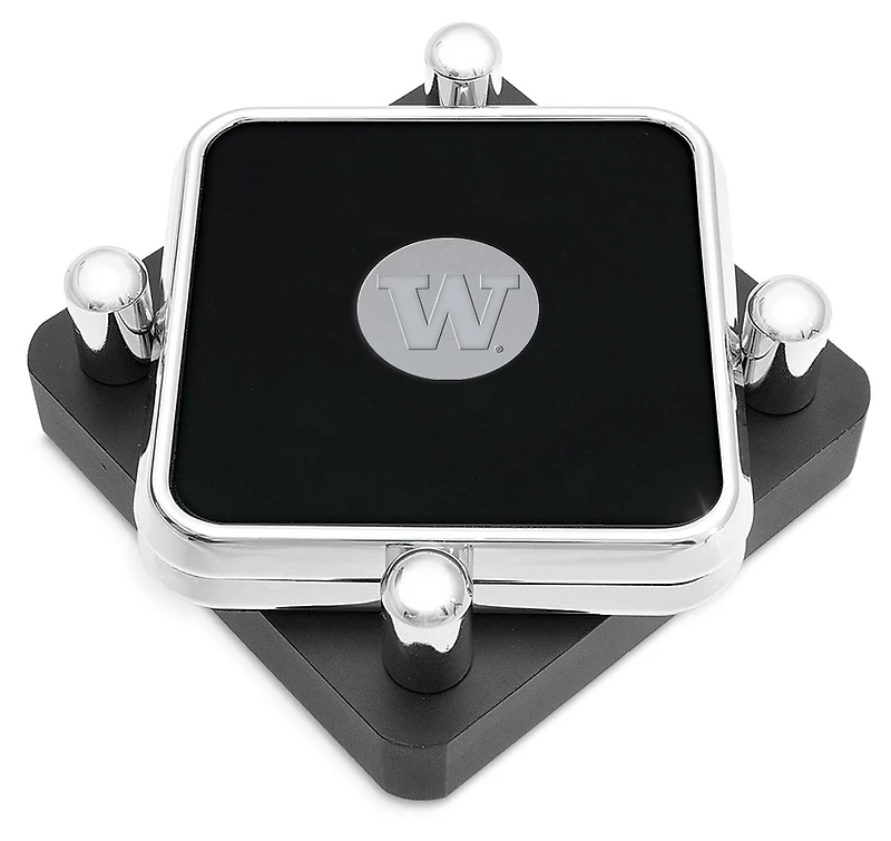 Washington Huskies Silver 2-Piece Square Coaster Set