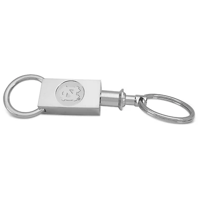 Silver North Carolina Tar Heels Two-Section Key Ring