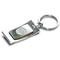Silver Arkansas Razorbacks Curve Key Ring