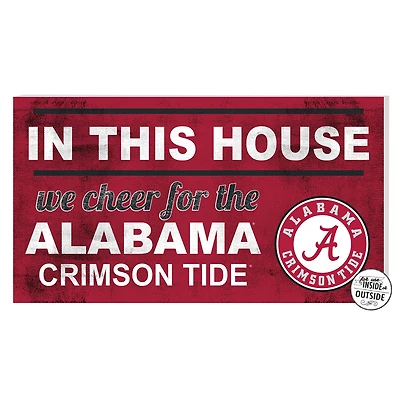 Alabama Crimson Tide 11'' x 20'' Indoor/Outdoor In This House Sign