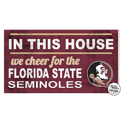 Florida State Seminoles 11'' x 20'' Indoor/Outdoor In This House Sign