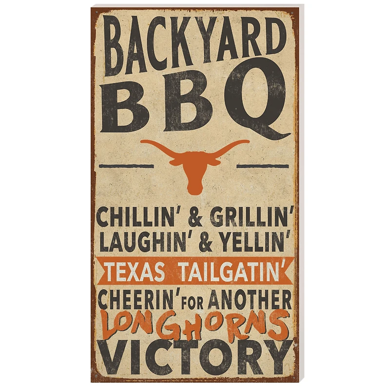 Texas Longhorns 11'' x 20'' Indoor/Outdoor BBQ Sign