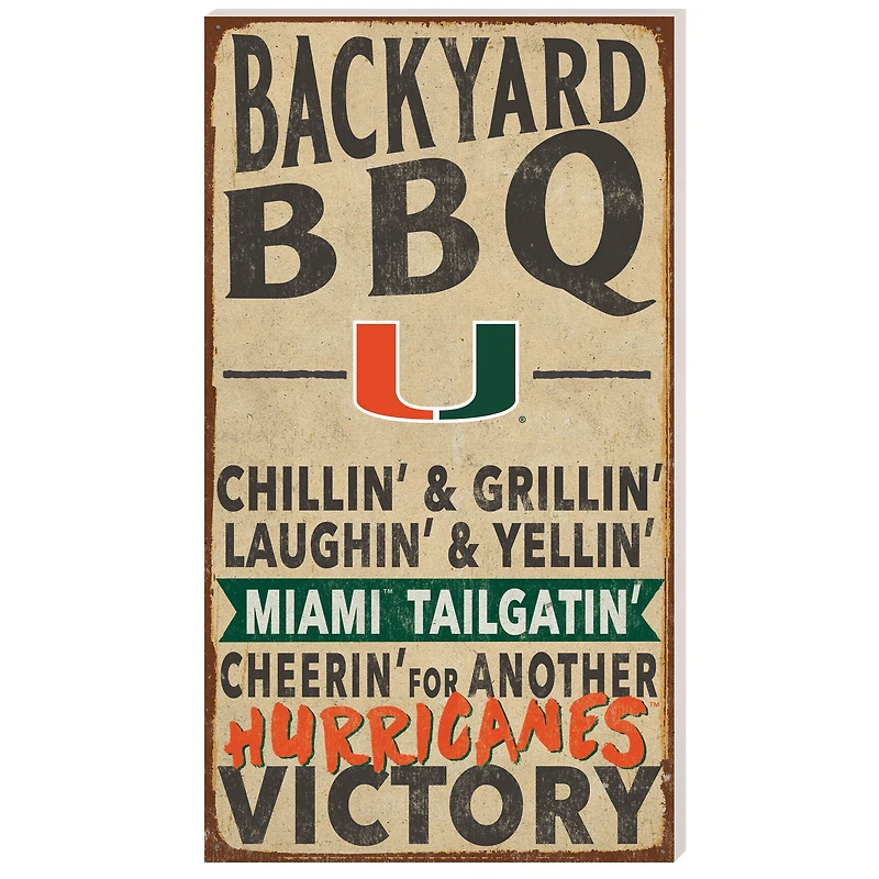Miami Hurricanes 11'' x 20'' Indoor/Outdoor BBQ Sign