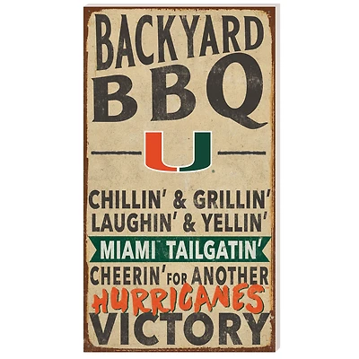 Miami Hurricanes 11'' x 20'' Indoor/Outdoor BBQ Sign
