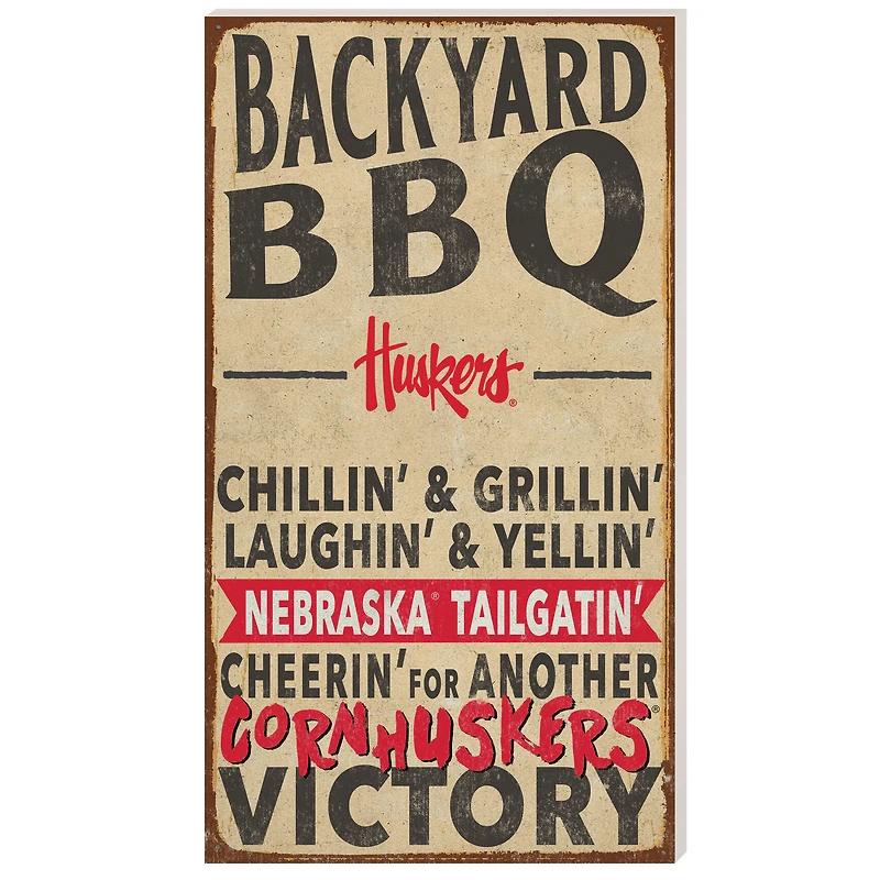 Nebraska Huskers 11'' x 20'' Indoor/Outdoor BBQ Sign