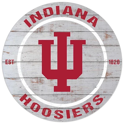 Indiana Hoosiers 20'' x 20'' Indoor/Outdoor Weathered Circle Sign