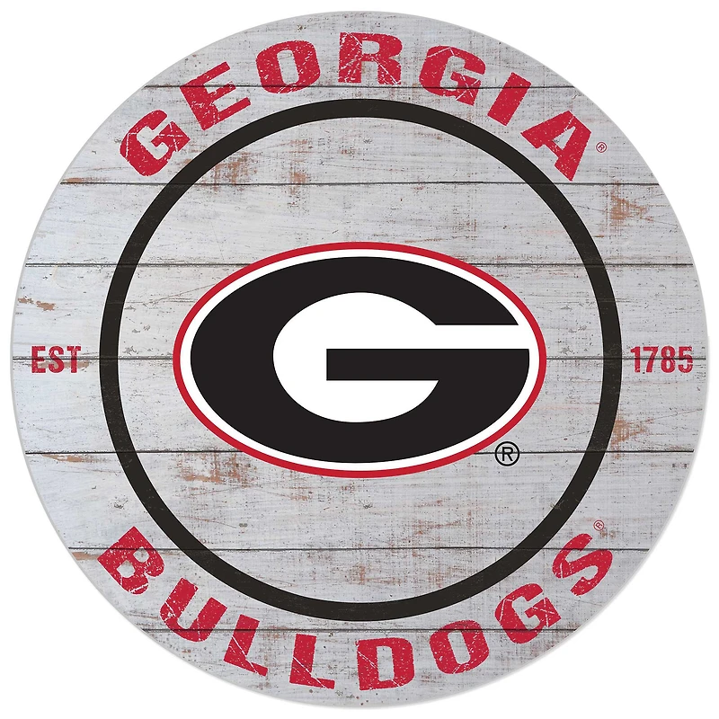 Georgia Bulldogs 20'' x 20'' Indoor/Outdoor Weathered Circle Sign