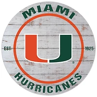 Miami Hurricanes 20'' x 20'' Indoor/Outdoor Weathered Circle Sign
