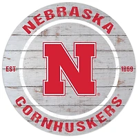 Nebraska Huskers 20'' x 20'' Indoor/Outdoor Weathered Circle Sign