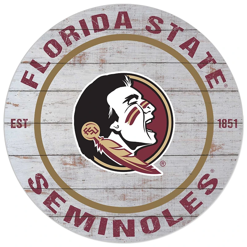 Florida State Seminoles 20'' x 20'' Indoor/Outdoor Weathered Circle Sign