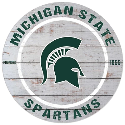 Michigan State Spartans 20'' x 20'' Indoor/Outdoor Weathered Circle Sign