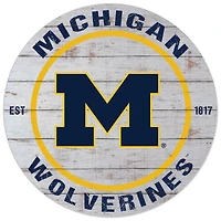Michigan Wolverines 20'' x 20'' Indoor/Outdoor Weathered Circle Sign