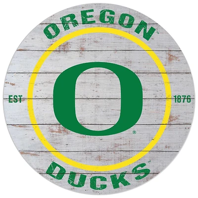 Oregon Ducks 20'' x 20'' Indoor/Outdoor Weathered Circle Sign