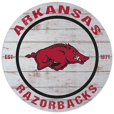 Arkansas Razorbacks 20'' x 20'' Indoor/Outdoor Weathered Circle Sign