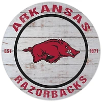 Arkansas Razorbacks 20'' x 20'' Indoor/Outdoor Weathered Circle Sign