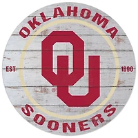 Oklahoma Sooners 20'' x 20'' Indoor/Outdoor Weathered Circle Sign