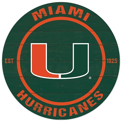 Miami Hurricanes 20'' x 20'' Indoor/Outdoor Circle Sign