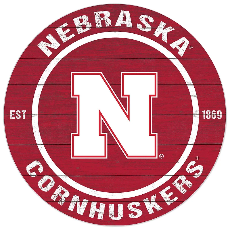 Nebraska Huskers 20'' x 20'' Indoor/Outdoor Circle Sign