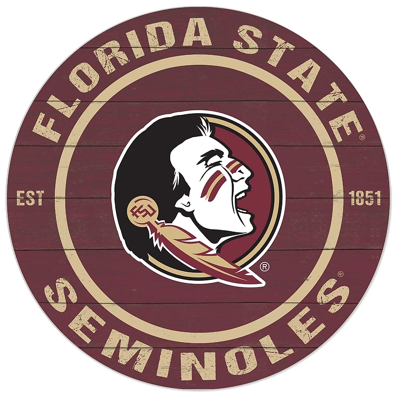 Florida State Seminoles 20'' x 20'' Indoor/Outdoor Circle Sign