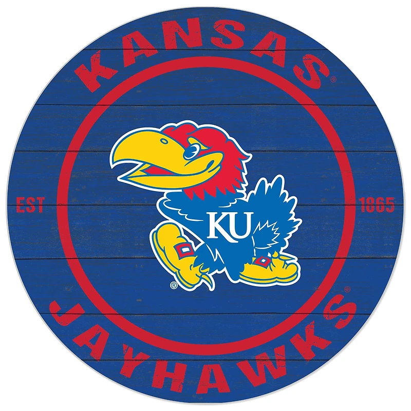 Kansas Jayhawks 20'' x 20'' Indoor/Outdoor Circle Sign
