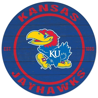 Kansas Jayhawks 20'' x 20'' Indoor/Outdoor Circle Sign