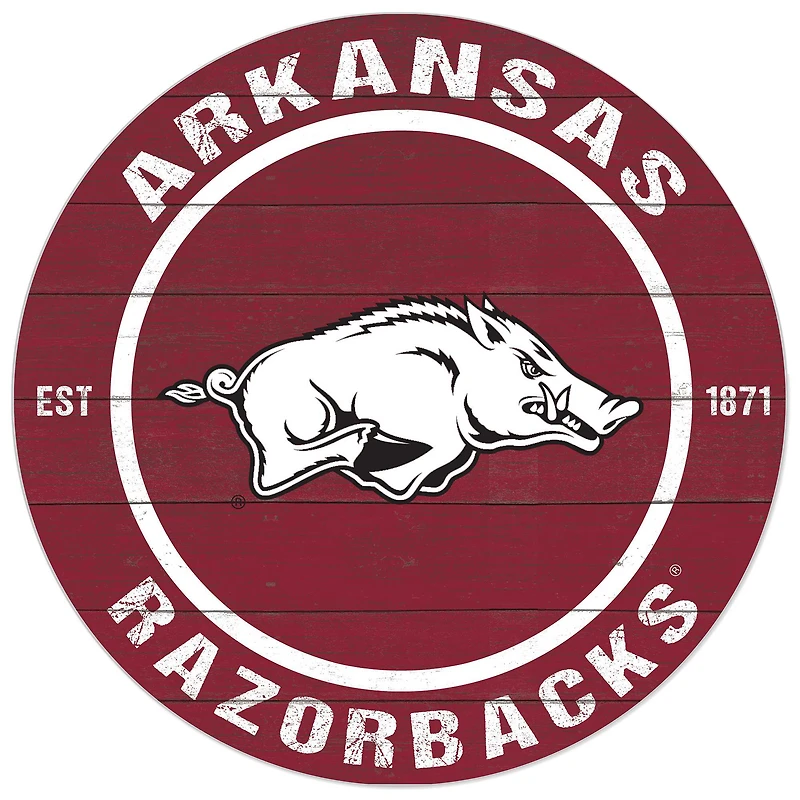 Arkansas Razorbacks 20'' x 20'' Indoor/Outdoor Circle Sign