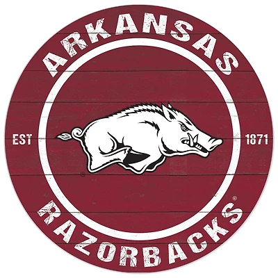 Arkansas Razorbacks 20'' x 20'' Indoor/Outdoor Circle Sign