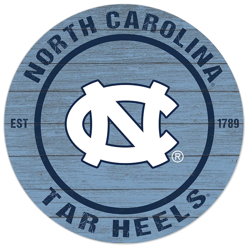 North Carolina Tar Heels 20'' x 20'' Indoor/Outdoor Circle Sign