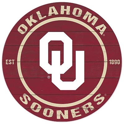Oklahoma Sooners 20'' x 20'' Indoor/Outdoor Circle Sign